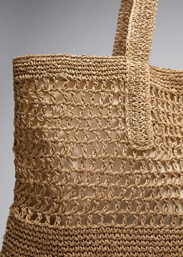 Women Tote Bags and Other Stories Large CrochetStraw Tote Straw