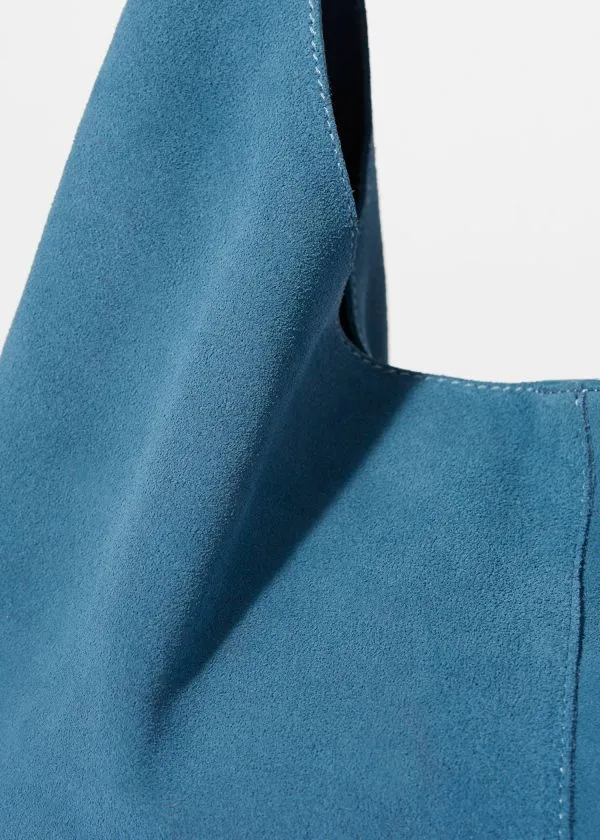 Women Tote Bags and Other Stories Large Suede Tote Bag Blue Suede