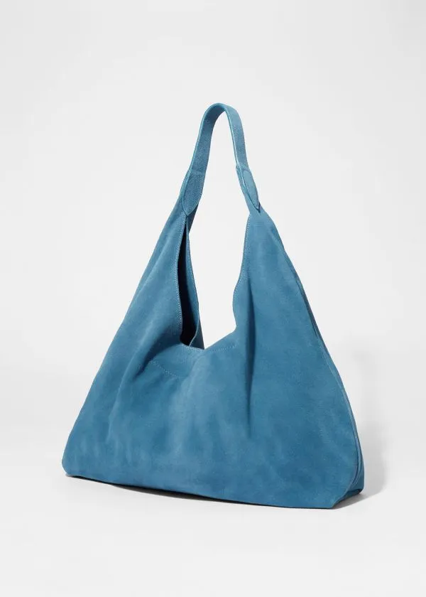 Women Tote Bags and Other Stories Large Suede Tote Bag Blue Suede