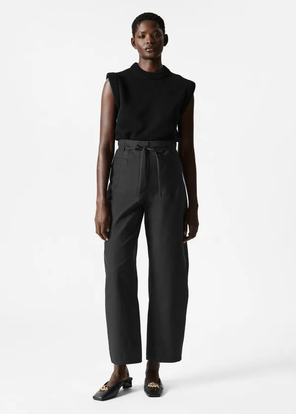 Women Trousers and Other Stories BarrelLeg Trousers Black