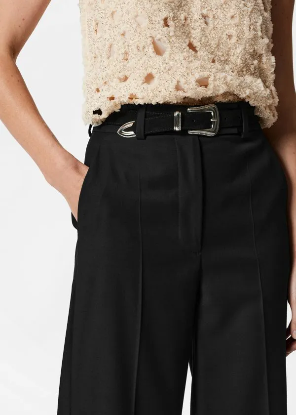 Women Trousers and Other Stories Cropped Tailored Trousers Black