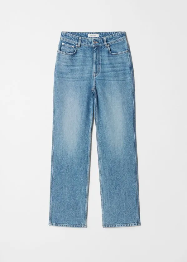 Women Trousers and Other Stories HighWaist StraightLeg Jeans Mid Blue Wash