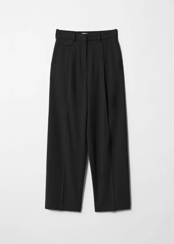 Women Trousers and Other Stories StraightLeg PressCrease Trousers Black