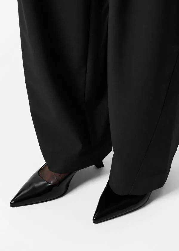 Women Trousers and Other Stories Tailored BarrelLeg Trousers Black