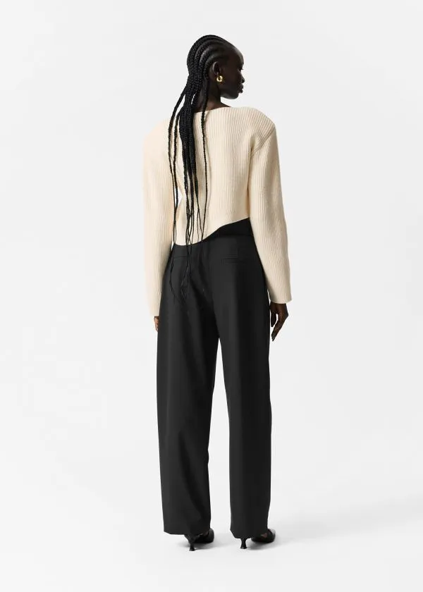 Women Trousers and Other Stories Tailored BarrelLeg Trousers Black