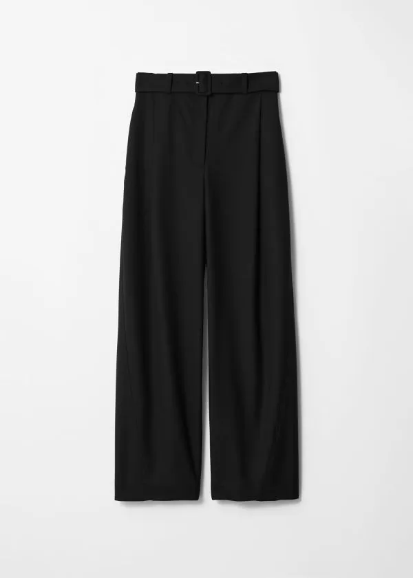 Women Trousers and Other Stories Tailored BarrelLeg Trousers Black
