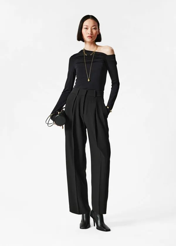 Women Trousers and Other Stories Tailored Tapered Trousers Black