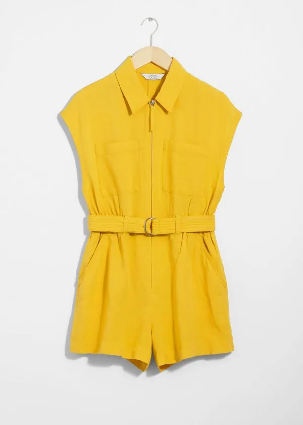 Women Trousers and Other Stories Utility Playsuit Yellow