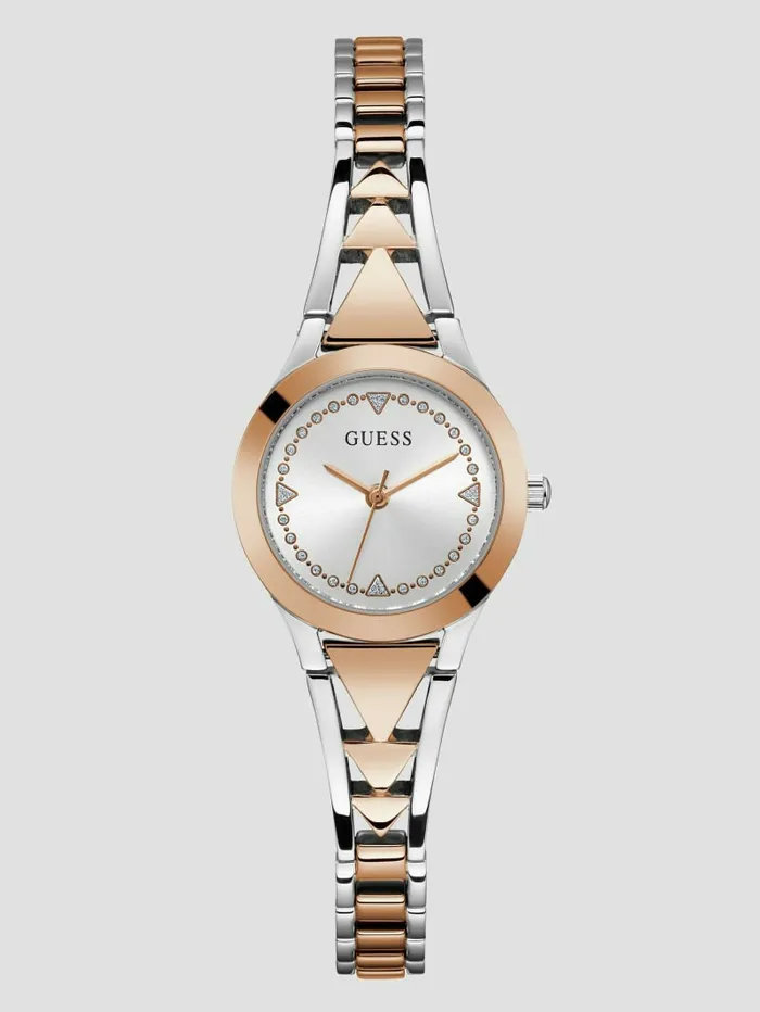 Women TwoTone Analog Watch Silver Watches GUESS