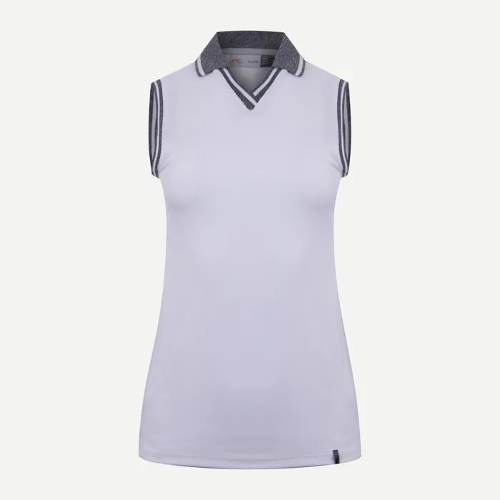 Women VNeck Polo SL White KJUS Polos