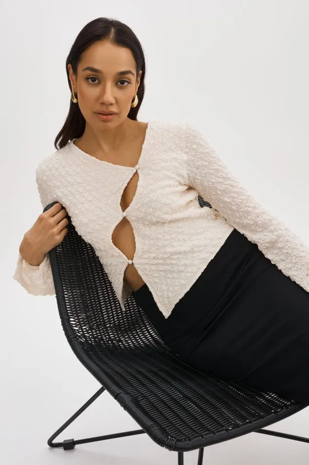 Women VENERA CutOut Top Off White LAMARQUE Tops Women VENERA CutOut Top Off White LAMARQUE Tops