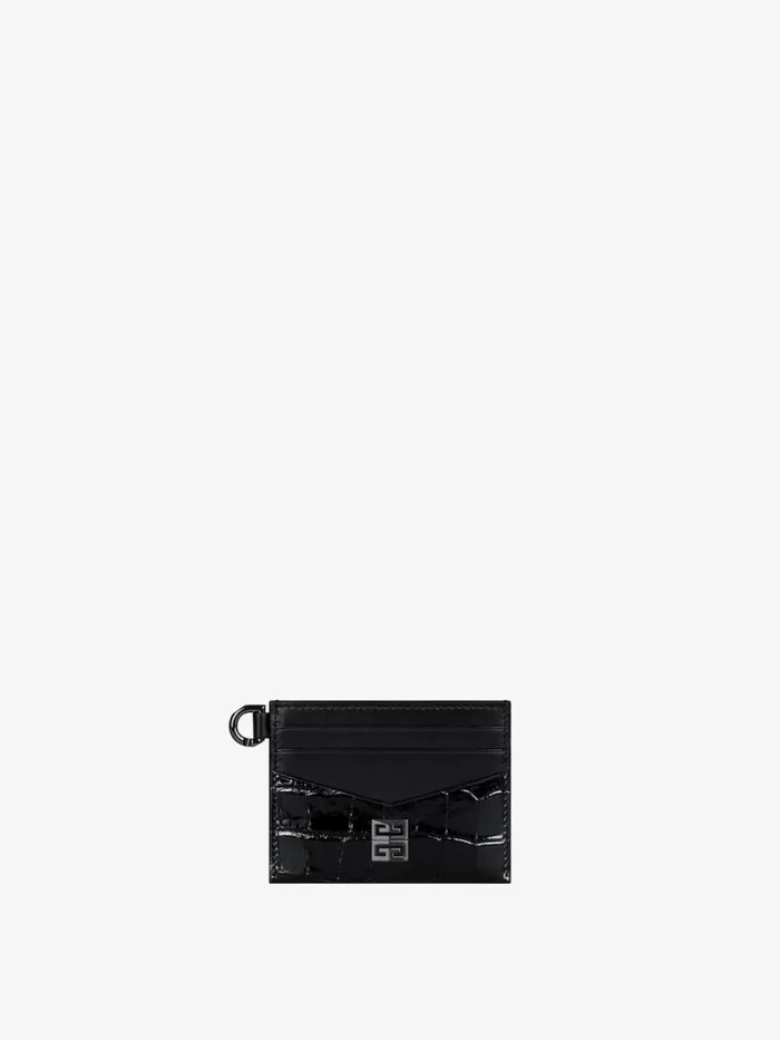 Women Wallets and Card Holders Givenchy 4G Card Holder In Crocodile Effect Leather Black Women Wallets and Card Holders Givenchy 4G Card Holder In Crocodile Effect Leather Black