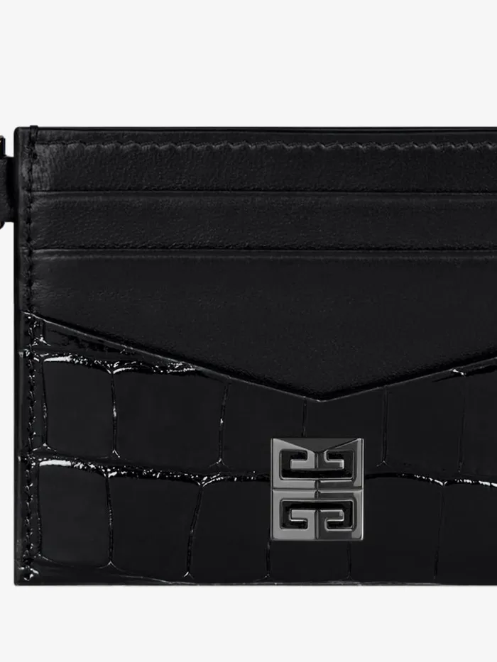 Women Wallets and Card Holders Givenchy 4G Card Holder In Crocodile Effect Leather Black Women Wallets and Card Holders Givenchy 4G Card Holder In Crocodile Effect Leather Black