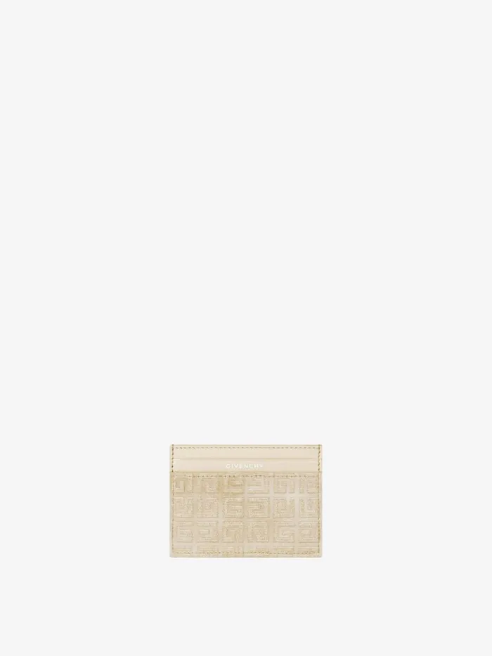 Women Wallets and Card Holders Givenchy Giv Cut Card Holder In 4G Lurex Embroidery And Leather Dusty Golden Women Wallets and Card Holders Givenchy Giv Cut Card Holder In 4G Lurex Embroidery And Leather Dusty Golden