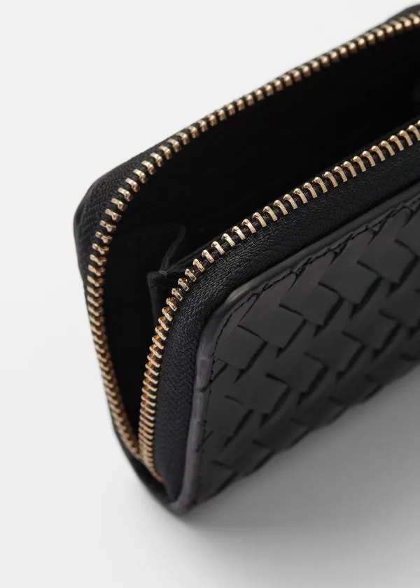 Women Wallets and Other Stories Braided Leather Wallet Black