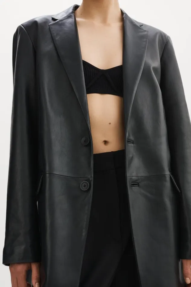 Women WILHELMINA Leather Trench Black LAMARQUE Trench Coats Women WILHELMINA Leather Trench Black LAMARQUE Trench Coats