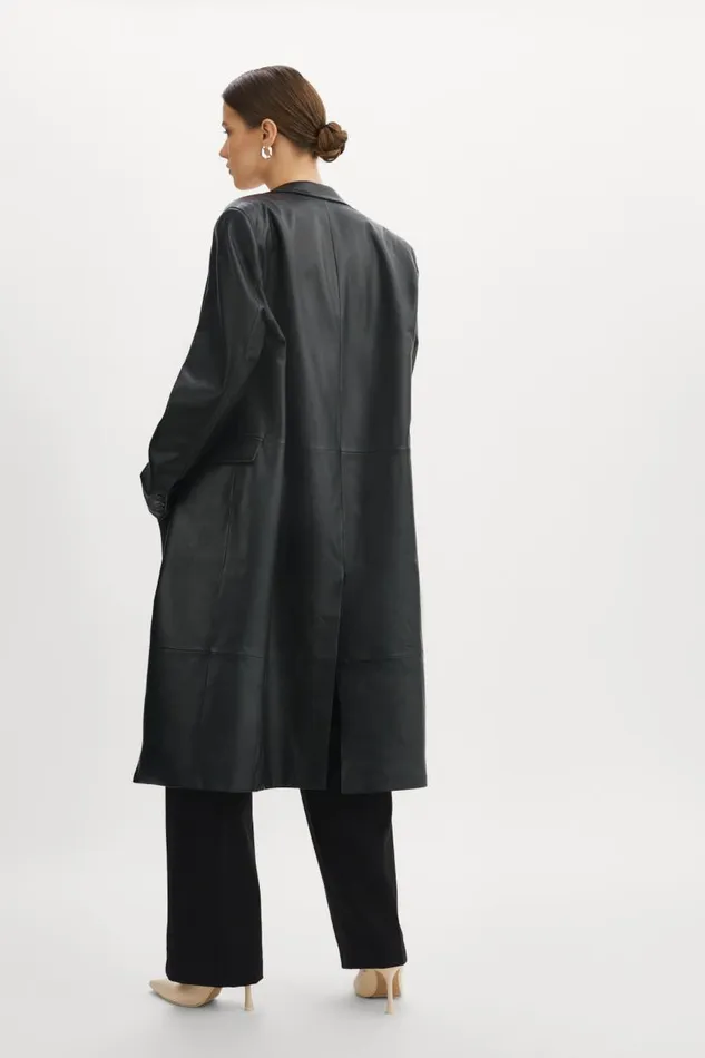 Women WILHELMINA Leather Trench Black LAMARQUE Trench Coats Women WILHELMINA Leather Trench Black LAMARQUE Trench Coats