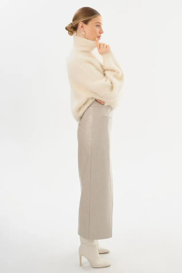 Women YVETTE Faux Leather Maxi Skirt Clay LAMARQUE Skirts Women YVETTE Faux Leather Maxi Skirt Clay LAMARQUE Skirts