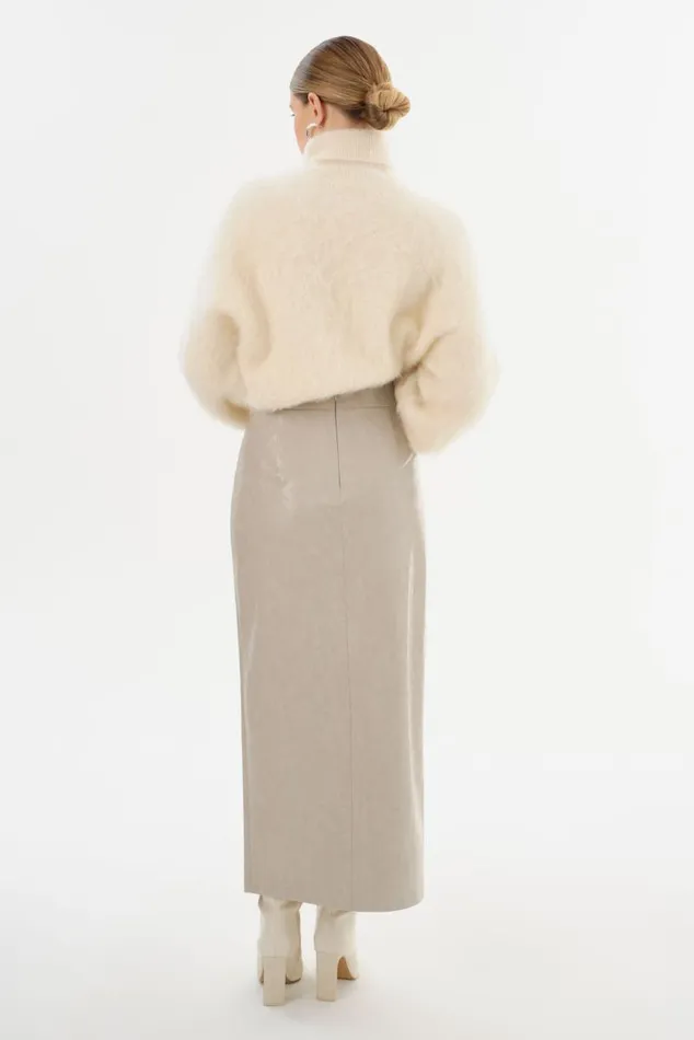 Women YVETTE Faux Leather Maxi Skirt Clay LAMARQUE Skirts Women YVETTE Faux Leather Maxi Skirt Clay LAMARQUE Skirts