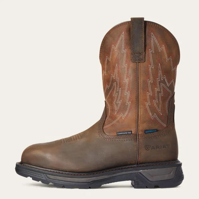Work Boots Men Ariat Big Rig Waterproof Composite Toe Work Boot Dark Brown