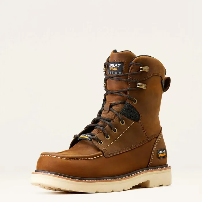 Work Boots Men Ariat Rebar Lift 8034 Waterproof Work Boot Distressed Brown
