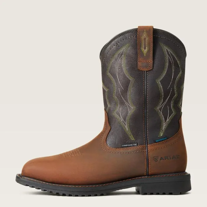 Work Boots Men Ariat RigTek Wide Square Toe Waterproof Composite Toe Work Boot Distressed Brown Work Boots Men Ariat RigTek Wide Square Toe Waterproof Composite Toe Work Boot Distressed Brown