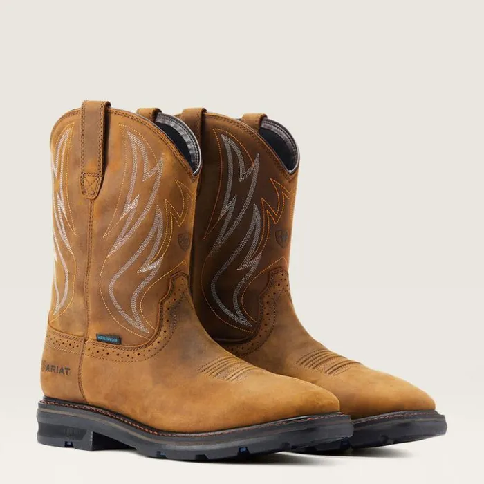 Work Boots Men Ariat Sierra Shock Shield Waterproof Work Boot Distressed Brown