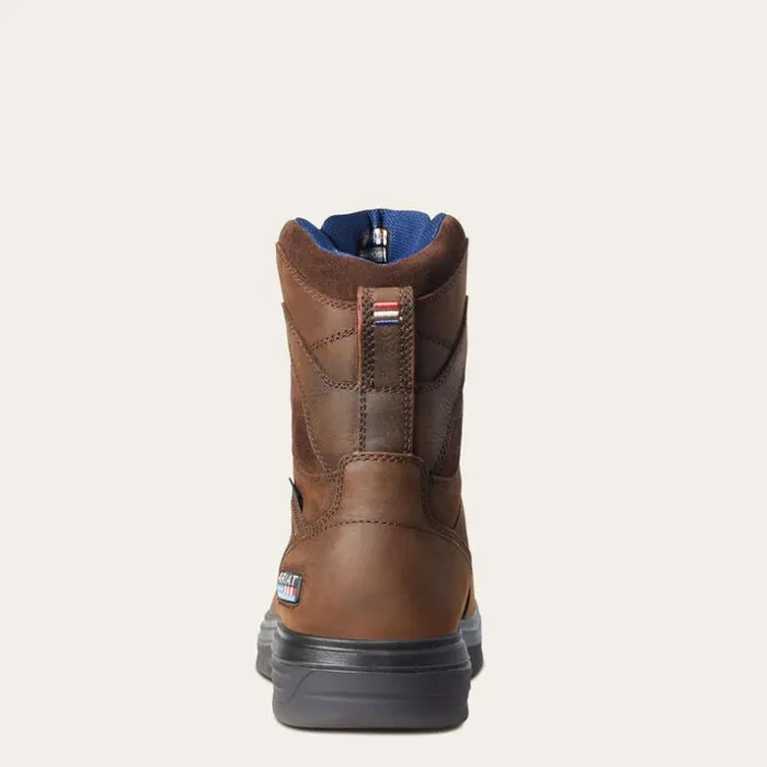 Work Boots Men Ariat Turbo 8034 USA Assembled Waterproof Carbon Toe Work Boot Rich Brown