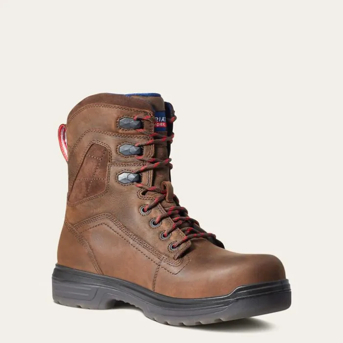 Work Boots Men Ariat Turbo 8034 USA Assembled Waterproof Carbon Toe Work Boot Rich Brown