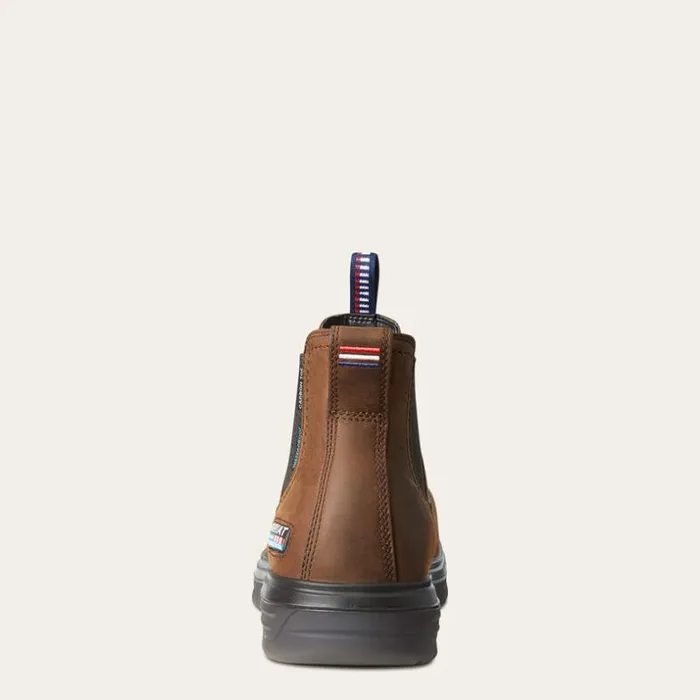 Work Boots Men Ariat Turbo Chelsea USA Assembled Waterproof Carbon Toe Work Boot Barley Brown Work Boots Men Ariat Turbo Chelsea USA Assembled Waterproof Carbon Toe Work Boot Barley Brown