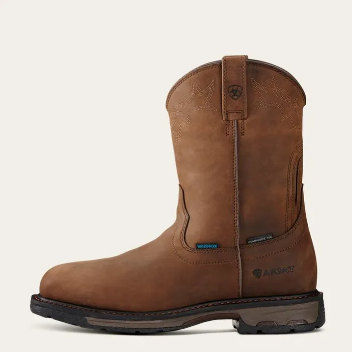 Work Boots Men Ariat WorkHog Wellington Waterproof Composite Toe Work Boot Oily Distressed Brown Work Boots Men Ariat WorkHog Wellington Waterproof Composite Toe Work Boot Oily Distressed Brown