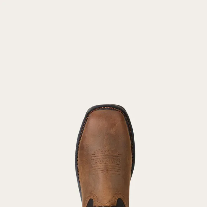 Work Boots Men Ariat WorkHog Wide Square Toe 400g Waterproof Composite Toe Work Boot Rye Brown