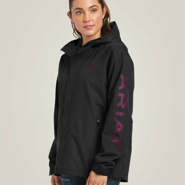 Workwear Women Ariat Rebar Stormshell Logo Waterproof Jacket Blackpurple Workwear Women Ariat Rebar Stormshell Logo Waterproof Jacket Blackpurple