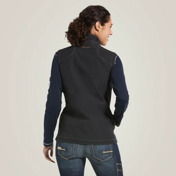 Workwear Women Ariat Rebar Stretch Canvas Softshell Vest Black Workwear Women Ariat Rebar Stretch Canvas Softshell Vest Black