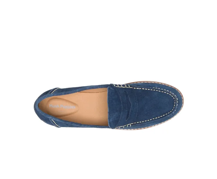 Wren Loafer Navy Suede Women Loafers Hush Puppies