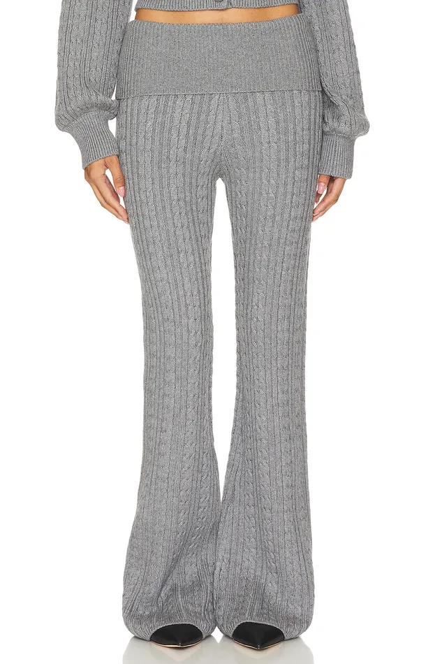 X Emily Gemma Bessie Knit Pant Grey Women Lovers and Friends Pants