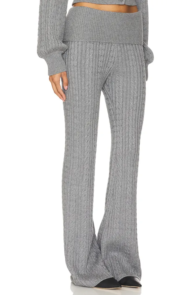 X Emily Gemma Bessie Knit Pant Grey Women Lovers and Friends Pants
