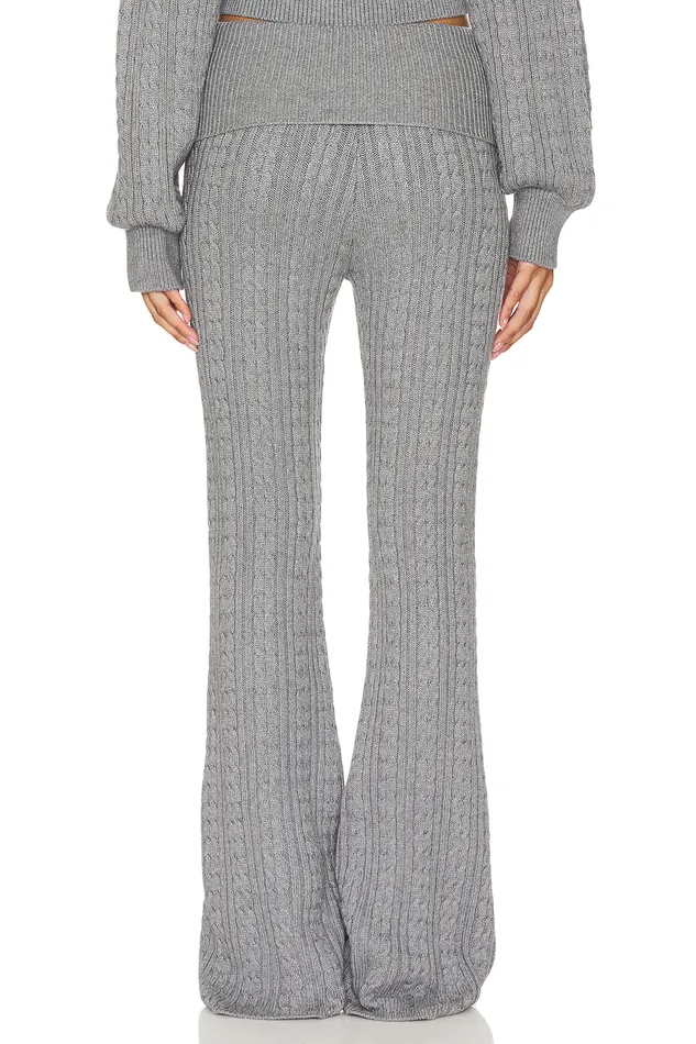 X Emily Gemma Bessie Knit Pant Grey Women Lovers and Friends Pants