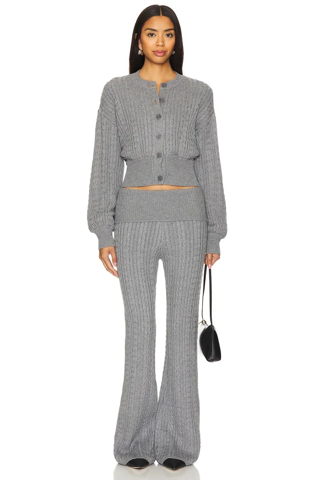 X Emily Gemma Bessie Knit Pant Grey Women Lovers and Friends Pants