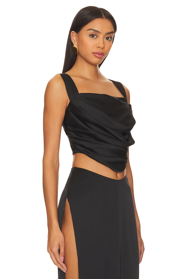 X Rachel Adle Satin Top Black Women Lovers and Friends Tops X Rachel Adle Satin Top Black Women Lovers and Friends Tops