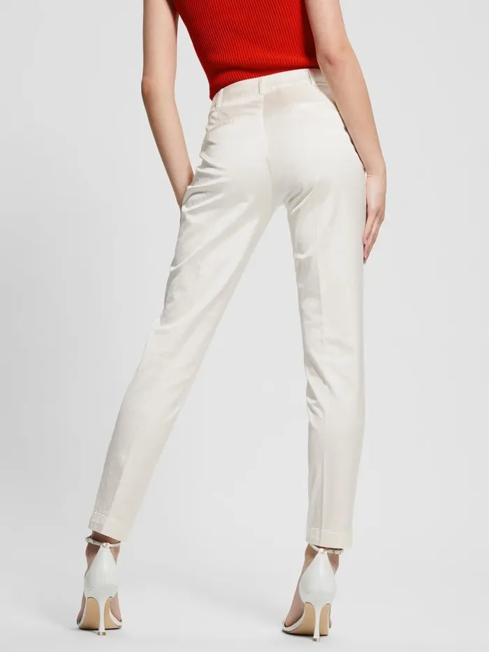 Zoe Satin Pants Cream White Multi Women Bottoms GUESS Zoe Satin Pants Cream White Multi Women Bottoms GUESS